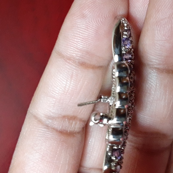 CLOSEOUT, 925 Genuine Amethyst and Blue Topaz with Enamel. BROOCH. FIRM. - Picture 5 of 11